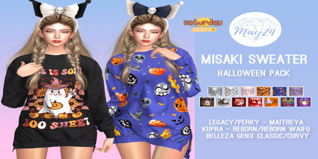 Misaki Halloween Sweater - GenX/Inithium/Legacy/Maitreya/Reborn/+mods	&lt;a href=&quot;http://maps.secondlife.com/secondlife/Highway%20Star/144/134/23&quot; target=&quot;_blank&quot;&gt;Teleport&lt;/a&gt;