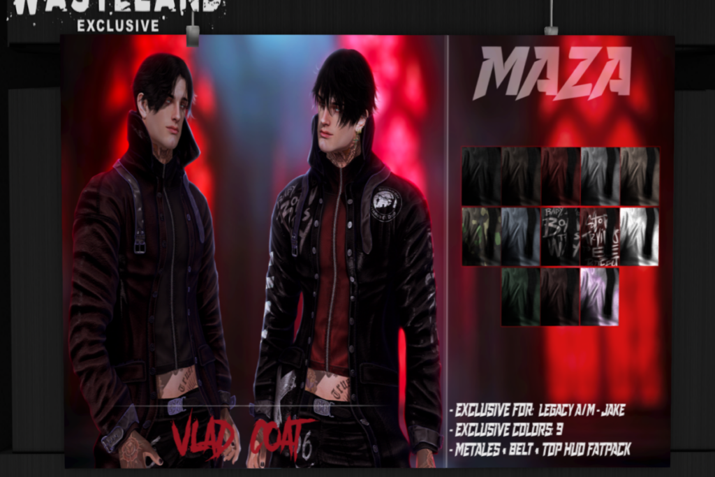 Vlad Coat - Jake/Legacy/+mods, L$349 each/L$1499 FP