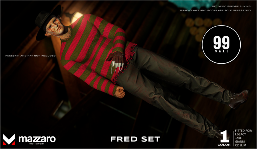 Fred Set - CZ Slim/Gianni/Jake/Legacy	&lt;a href=&quot;http://maps.secondlife.com/secondlife/Heartbreak/131/129/166&quot; target=&quot;_blank&quot;&gt;Teleport&lt;/a&gt;