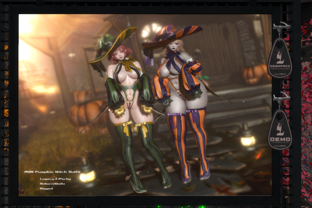 Pumpkin Witch Outfit - Legacy/Reborn/+mods, L$218-L$298 each/L$688-L$1588 each FP/L$2151 MP