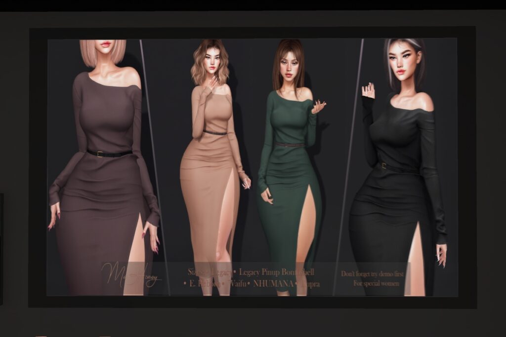 Aria Dress - Inithium/Legacy/Nhumana/Reborn/+mods, L$250 each/L$950 FP