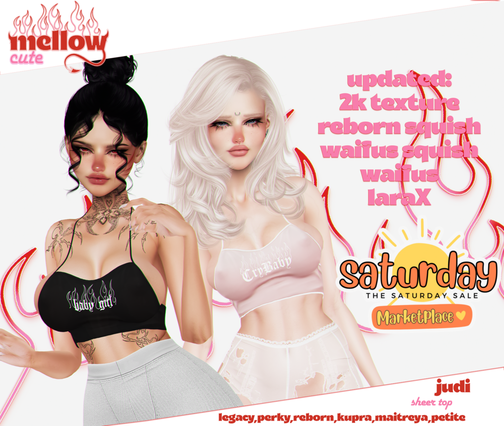 Judi Sheer Top - Inithium/Legacy/Maitreya/Reborn/+mods	&lt;a href=&quot;https://tinyurl.com/4ph5yrub&quot; target=&quot;_blank&quot;&gt;Marketplace Link&lt;/a&gt;