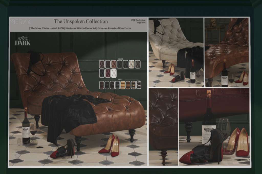 Unspoken Collection, L$129-L$899 each