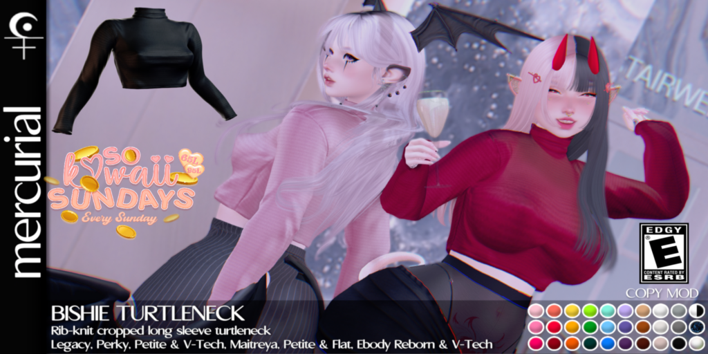 Bishie Turtleneck Sweater - Legacy/Maitreya/Reborn/+mods	&lt;a href=&quot;http://maps.secondlife.com/secondlife/Embrace%20the%20Ocean/111/171/1096&quot; target=&quot;_blank&quot;&gt;Teleport&lt;/a&gt;