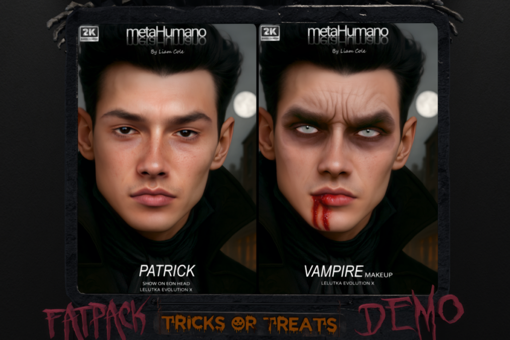 Patrick Skin - EvoX, L$699 each/L$1999 FP | Vampire Makeup - EvoX, L$699