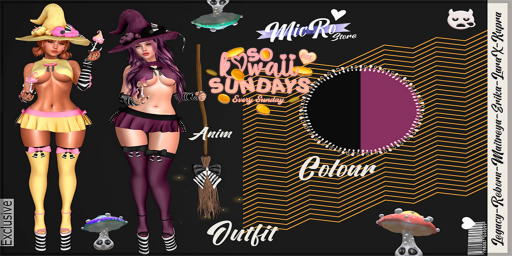 Kawaii Witch Outfit - Erika/Inithium/Legacy/Maitreya/Reborn/+mods	&lt;a href=&quot;http://maps.secondlife.com/secondlife/Misty%20Grove/141/202/2700&quot; target=&quot;_blank&quot;&gt;Teleport&lt;/a&gt;