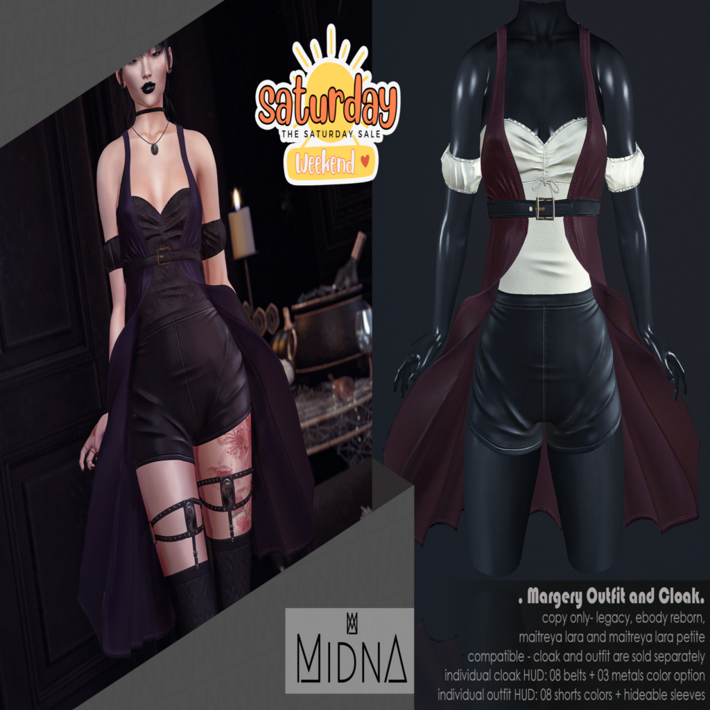 Margery Outfit &amp; Cloak - Legacy/Maitreya/Reborn/+mods	&lt;a href=&quot;http://maps.secondlife.com/secondlife/AM%20corporate/93/77/1526&quot; target=&quot;_blank&quot;&gt;Teleport&lt;/a&gt;