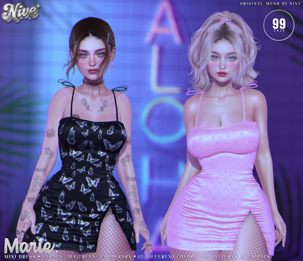 Marie Mini Dress - Legacy/Maitreya/Reborn	&lt;a href=&quot;http://maps.secondlife.com/secondlife/Filhomes/19/70/2677&quot; target=&quot;_blank&quot;&gt;Teleport&lt;/a&gt;