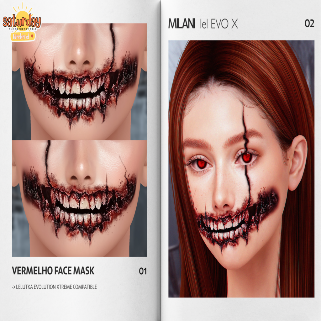 Vermelho Face Mask - EvoX	&lt;a href=&quot;https://maps.secondlife.com/secondlife/VELOUR/215/117/1503&quot; target=&quot;_blank&quot;&gt;Teleport&lt;/a&gt;