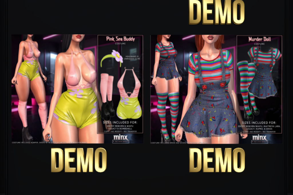 Pink Sea Buddy Costume - Legacy/Reborn/+mods, L$99 | Murder Doll Costume - Erika/Inithium/Legacy/Maitreya/Reborn/+mods, L$99