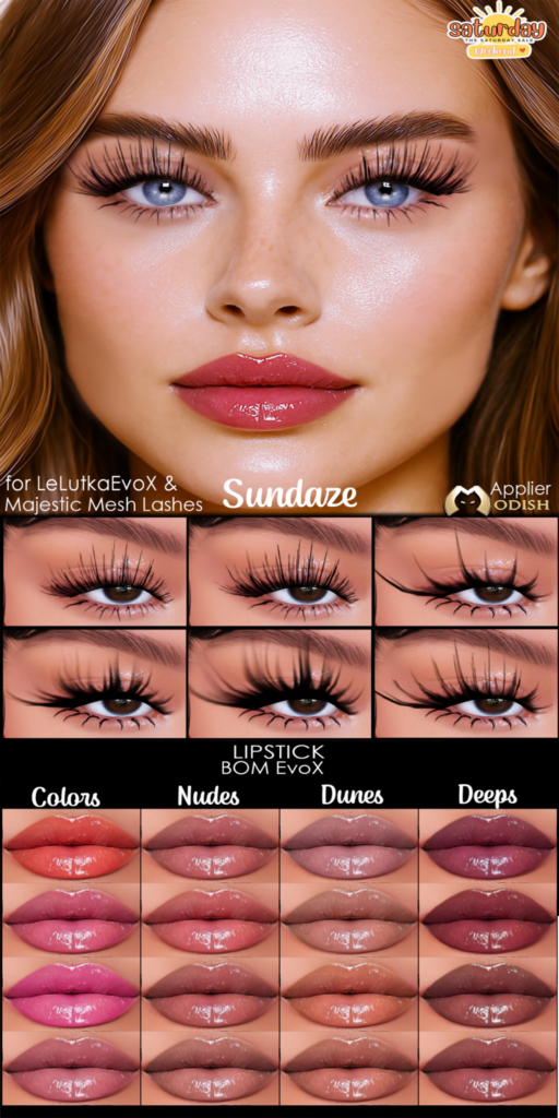 Sundaze Cosmetics - EvoX/Majestic Mesh Lashes	&lt;a href=&quot;http://maps.secondlife.com/secondlife/Baboo/56/31/22&quot; target=&quot;_blank&quot;&gt;Teleport&lt;/a&gt;