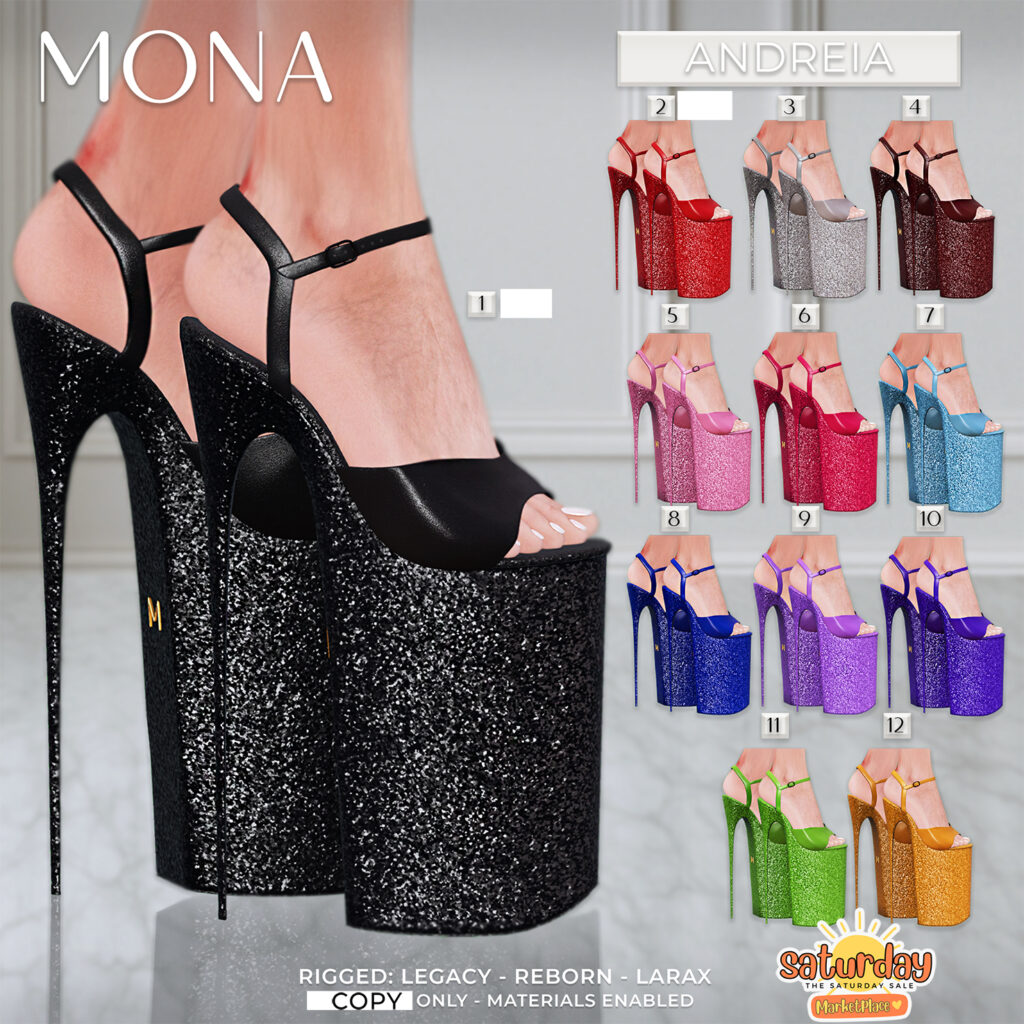 Andreia Shoes - Legacy/MaitreyaX/Reborn	&lt;a href=&quot;https://tinyurl.com/2s4479we&quot; target=&quot;_blank&quot;&gt;Marketplace Link&lt;/a&gt;