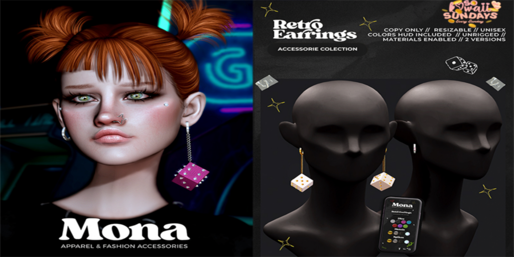 Retro Earrings	&lt;a href=&quot;https://maps.secondlife.com/secondlife/Tulsa%20Time/97/217/1502&quot; target=&quot;_blank&quot;&gt;Teleport&lt;/a&gt;