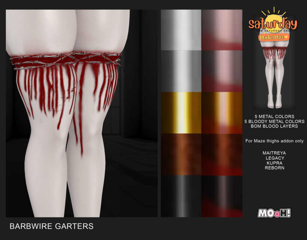 Barbwire Garters - Inithium/Legacy/Maitreya/Reborn	&lt;a href=&quot;https://tinyurl.com/4zbvznvd&quot; target=&quot;_blank&quot;&gt;Marketplace Link&lt;/a&gt;