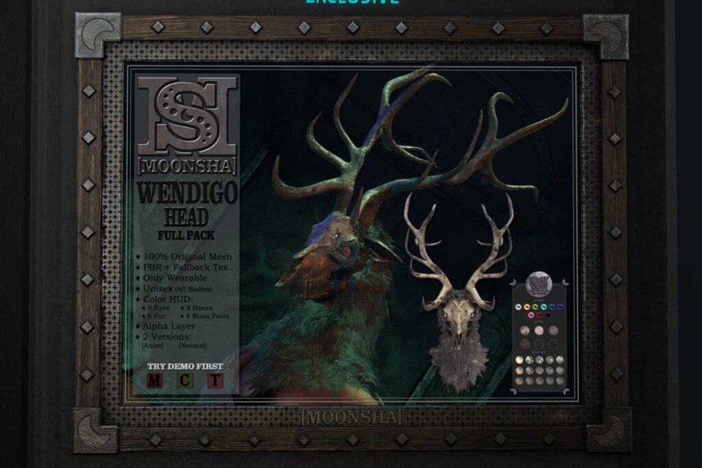 Wendigo Head, L$270 each/L$810 FP