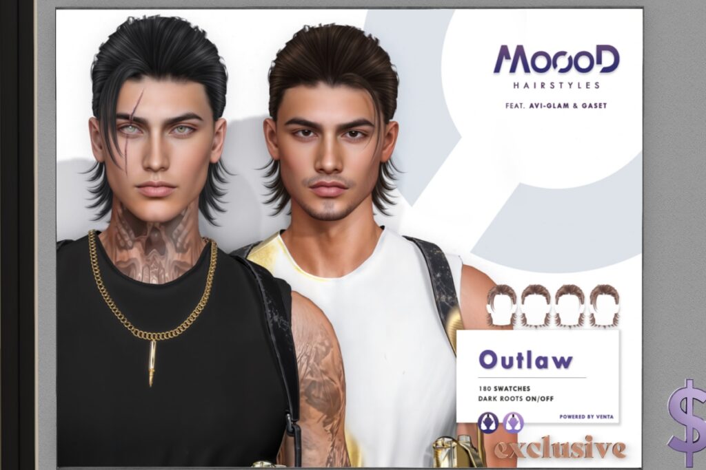 Outlaw Hairstyle, L$598 FP