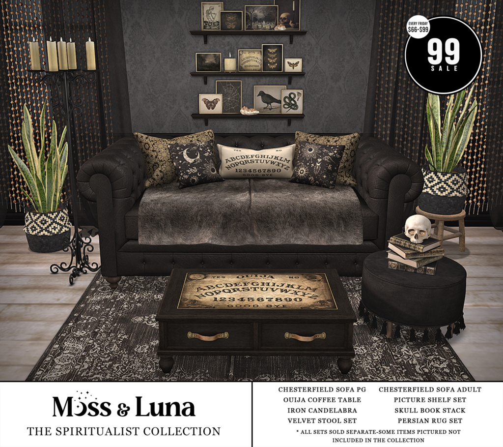 The Spiritualist Collection	&lt;a href=&quot;http://maps.secondlife.com/secondlife/Desolate/123/57/23&quot; target=&quot;_blank&quot;&gt;Teleport&lt;/a&gt;