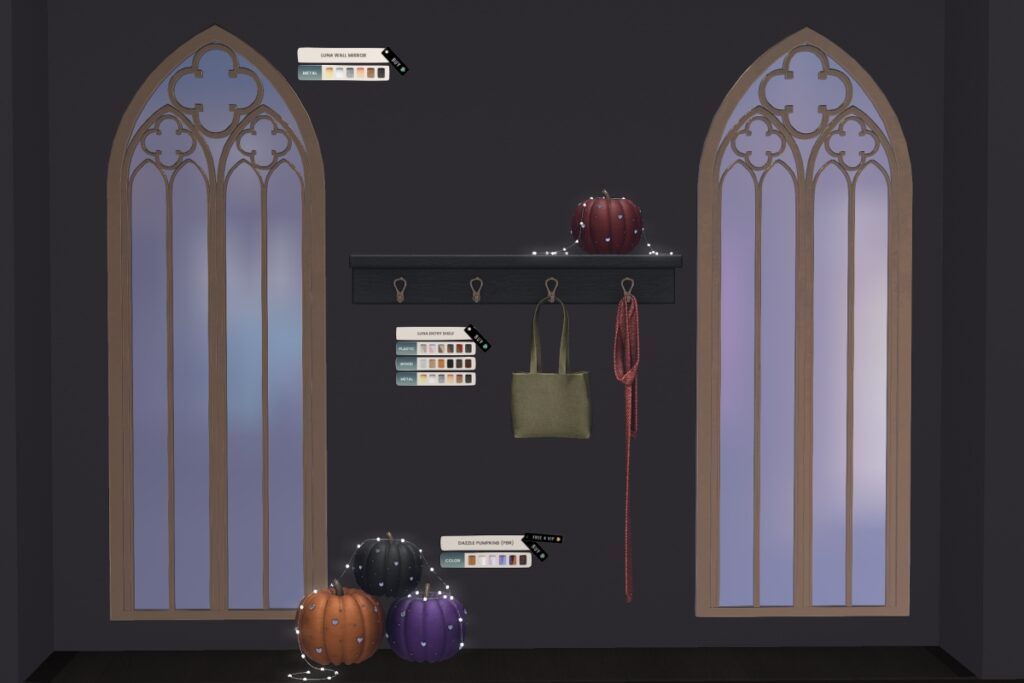 Luna Decor Set, L$198 each | Dazzle Pumpkins, L$198