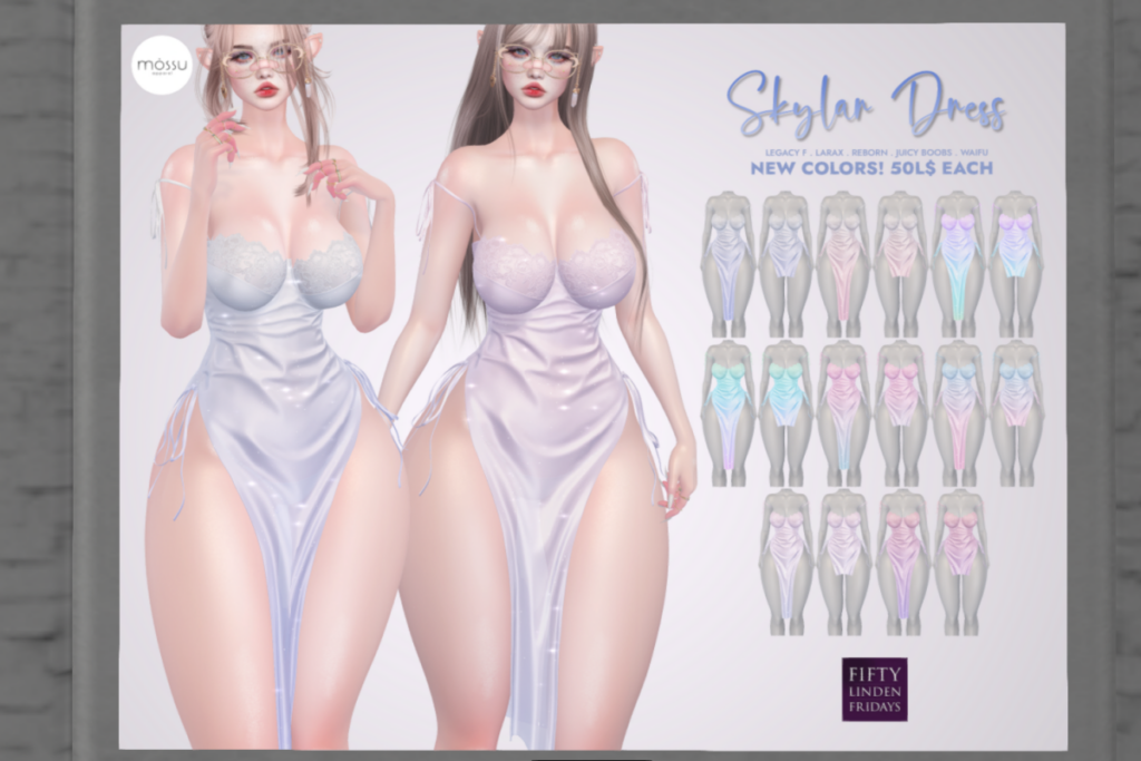 Skylar Dress - Legacy/MaitreyaX/Reborn/+mods	&lt;a href=&quot;http://maps.secondlife.com/secondlife/Sapphire%20Cove./167/92/25&quot; target=&quot;_blank&quot;&gt;Teleport&lt;/a&gt;