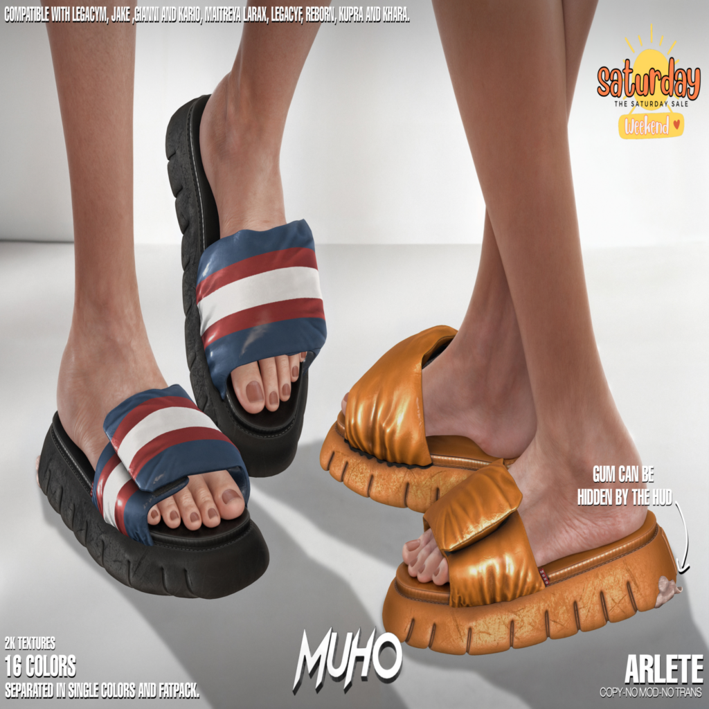 Arlete Sandals - Gianni/Inithium/Jake/Kario/Legacy F+M/MaitreyaX/Reborn	&lt;a href=&quot;http://maps.secondlife.com/secondlife/Magic%20Sky/179/96/2022&quot; target=&quot;_blank&quot;&gt;Teleport&lt;/a&gt;