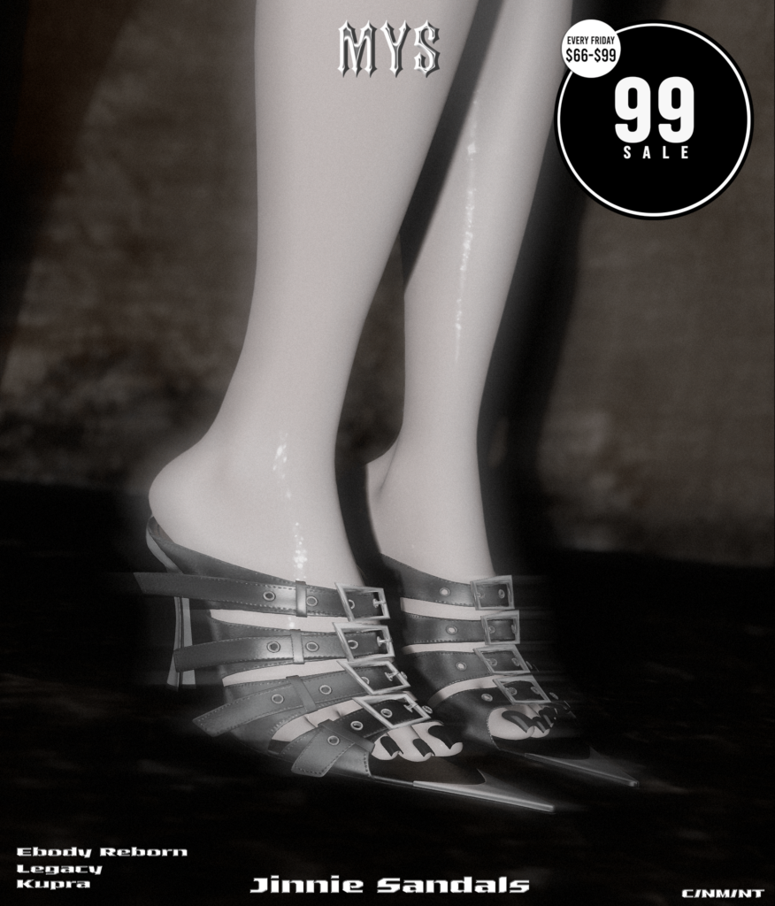 Jinnie Sandals - Inithium/Legacy/Reborn	&lt;a href=&quot;http://maps.secondlife.com/secondlife/Phoenix%20Paradise/38/95/1545&quot; target=&quot;_blank&quot;&gt;Teleport&lt;/a&gt;