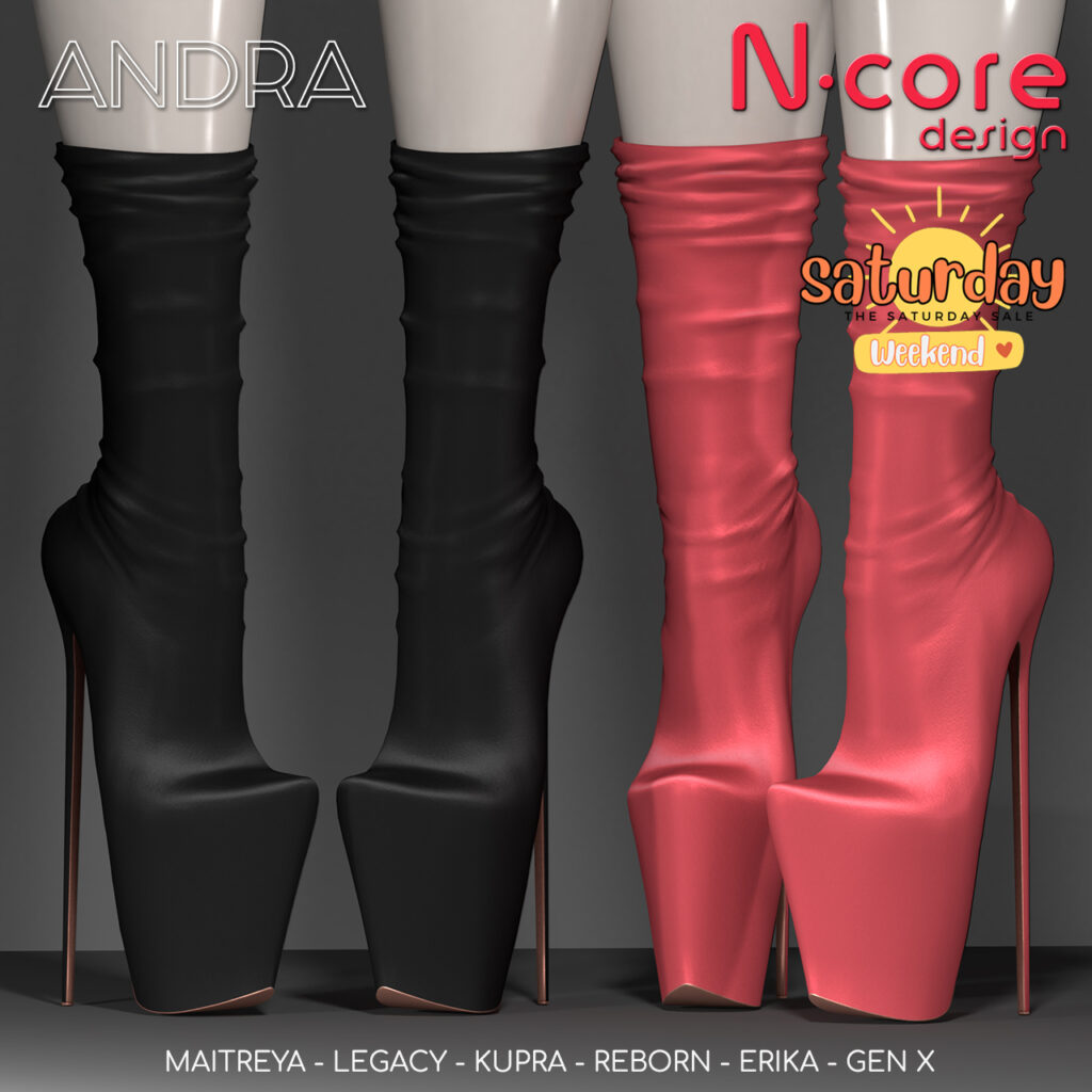 Andra Boots - Erika/GenX/Inithium/Legacy/Maitreya/Reborn	&lt;a href=&quot;http://maps.secondlife.com/secondlife/Vanity/85/202/1507&quot; target=&quot;_blank&quot;&gt;Teleport&lt;/a&gt;