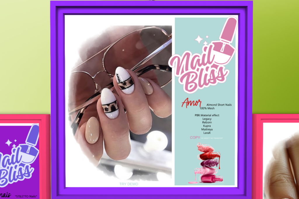 Amor Almond Short Nails - Inithium/Legacy/Maitreya/Reborn/+mods, L$280