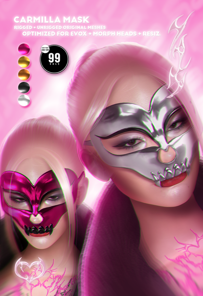 Carmilla Mask - Rigged/Unrigged	&lt;a href=&quot;http://maps.secondlife.com/secondlife/Playboy/72/115/498&quot; target=&quot;_blank&quot;&gt;Teleport&lt;/a&gt;