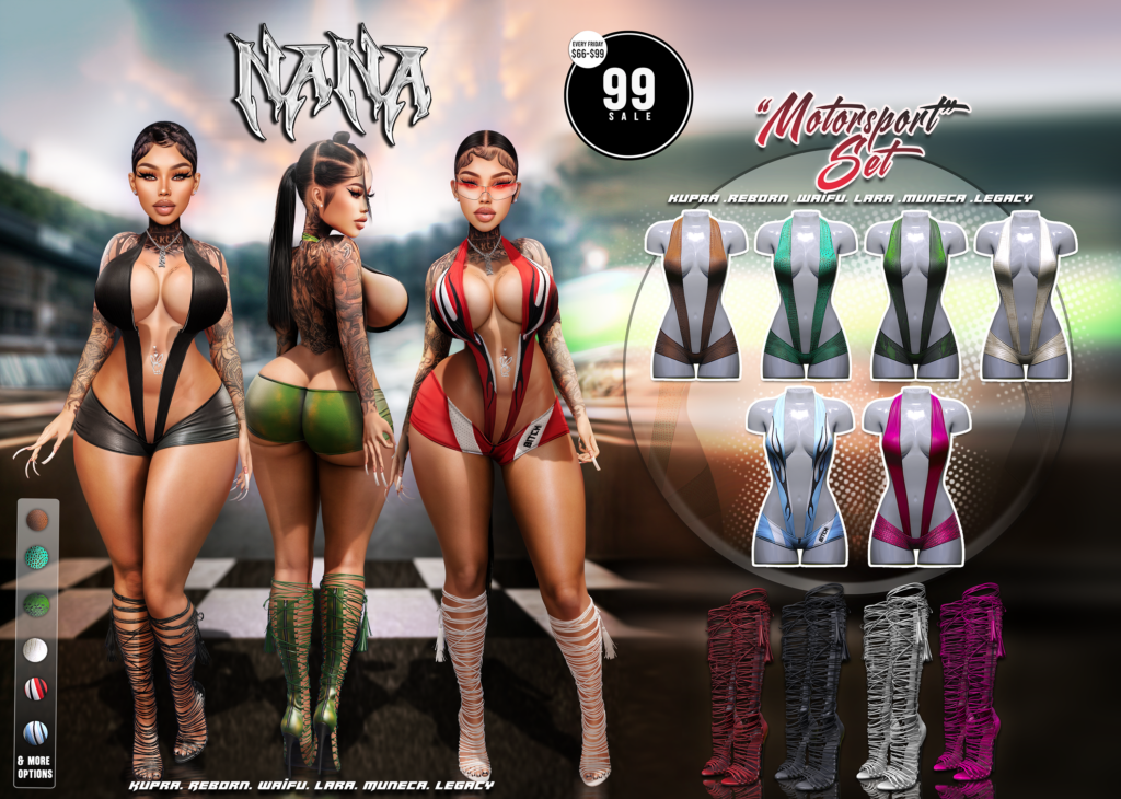 Motorsport Set - Inithium/Legacy/Maitreya/Reborn/Yentements/+mods	&lt;a href=&quot;http://maps.secondlife.com/secondlife/Pomiciona/58/200/2240&quot; target=&quot;_blank&quot;&gt;Teleport&lt;/a&gt;