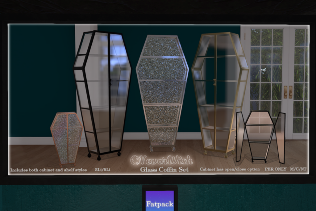 Glass Coffin Set, L$75 each/L$975