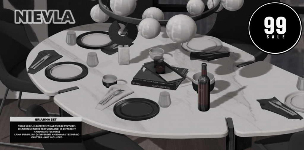 Brianna Set Furniture &amp; Decor	&lt;a href=&quot;https://maps.secondlife.com/secondlife/Montalli%20Township/67/188/3002&quot; target=&quot;_blank&quot;&gt;Teleport&lt;/a&gt;
