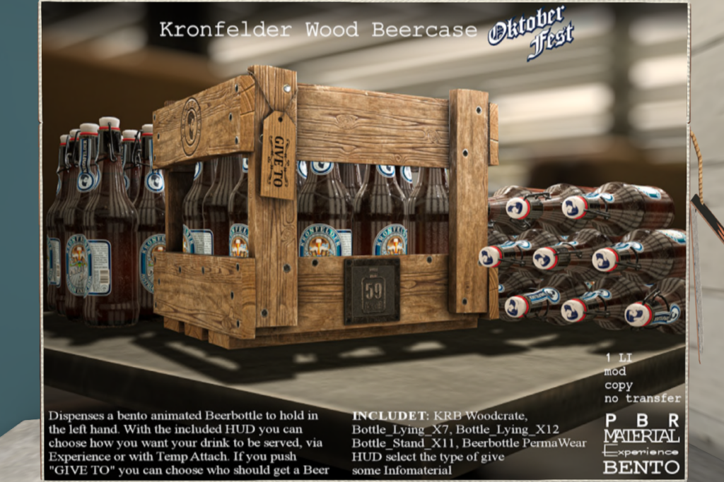 Kronfelder Wood Beercase OktoberFest Decoration, L$299