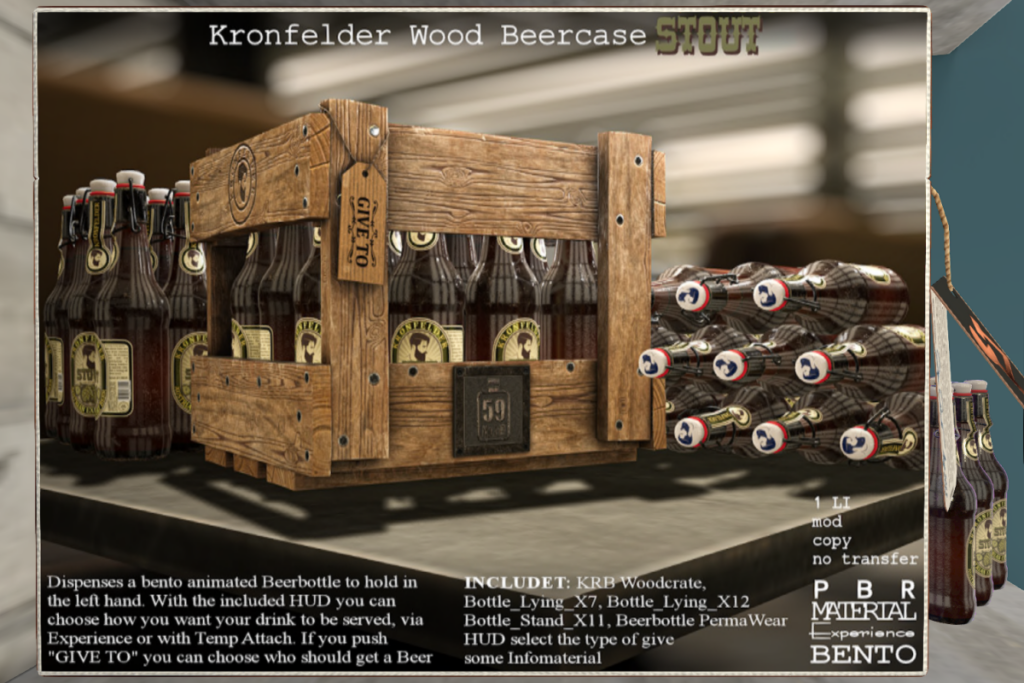 Kronfelder Wood Beercase Stout Decoration, L$299