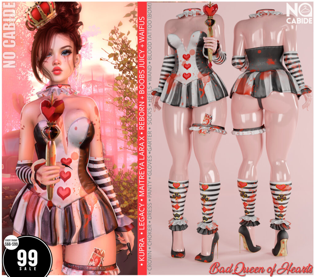 Bad Queen of Hearts Set - Inithium/Legacy/MaitreyaX/Reborn/+mods	&lt;a href=&quot;http://maps.secondlife.com/secondlife/Vardor/220/50/4039&quot; target=&quot;_blank&quot;&gt;Teleport&lt;/a&gt;