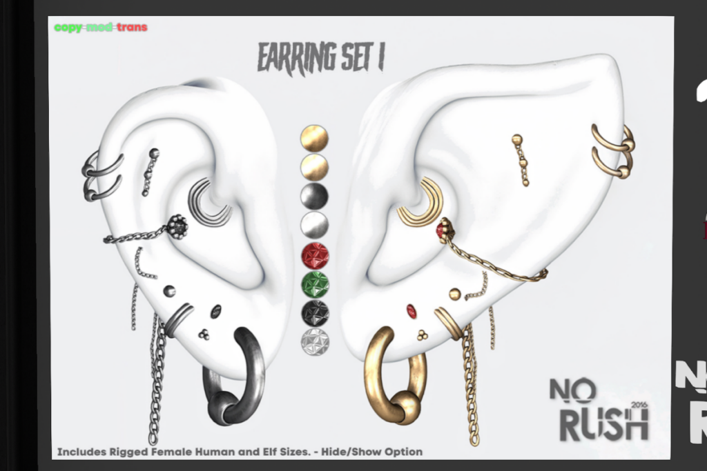 Earring Set 1 - EvoX F Ears, L$299