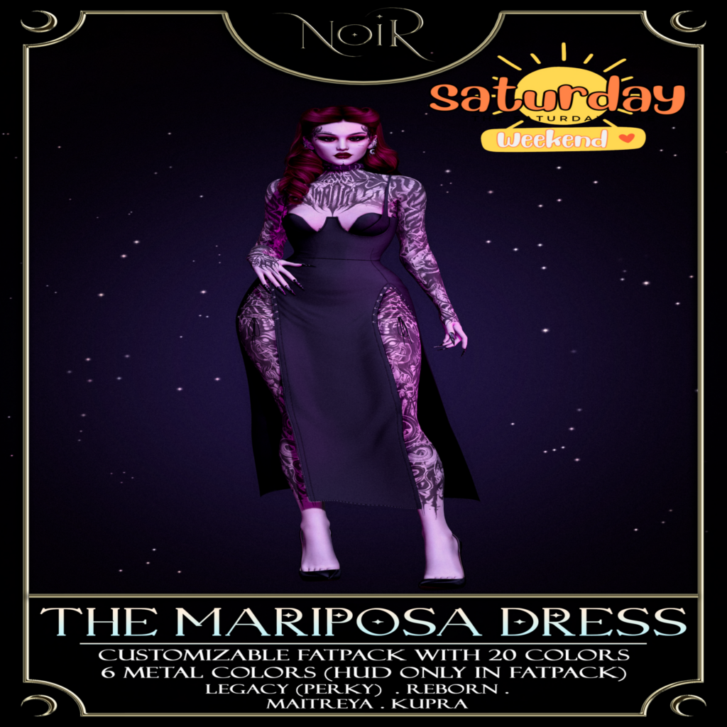 The Mariposa Dress - Inithium/Legacy/Maitreya/Reborn/+mods	&lt;a href=&quot;http://maps.secondlife.com/secondlife/Fountain%20of%20Wealth/65/70/1201&quot; target=&quot;_blank&quot;&gt;Teleport&lt;/a&gt;