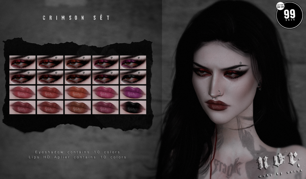 Crimson Set Makeup - EvoX	&lt;a href=&quot;http://maps.secondlife.com/secondlife/Lockheart/170/63/3002&quot; target=&quot;_blank&quot;&gt;Teleport&lt;/a&gt;