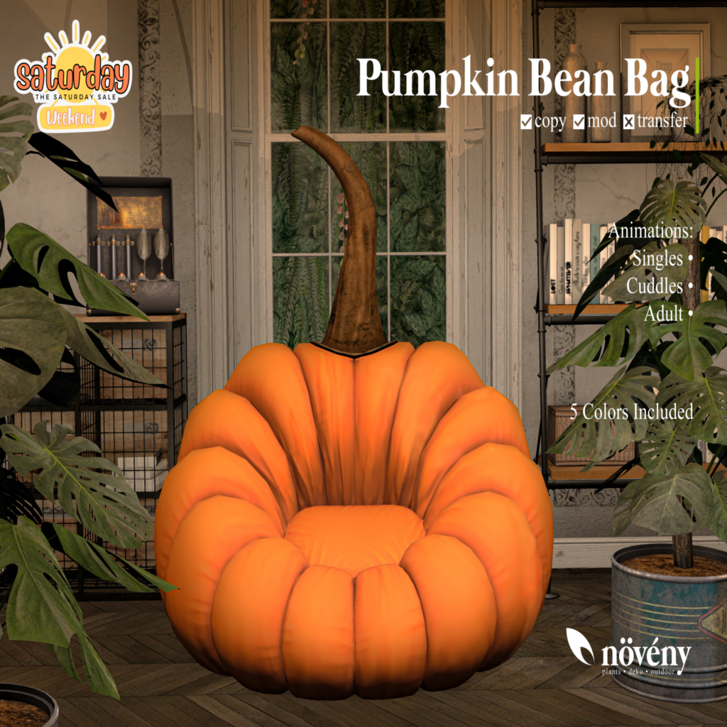 Pumpkin Bean Bag Chair	&lt;a href=&quot;http://maps.secondlife.com/secondlife/BigBang/128/192/1501&quot; target=&quot;_blank&quot;&gt;Teleport&lt;/a&gt;