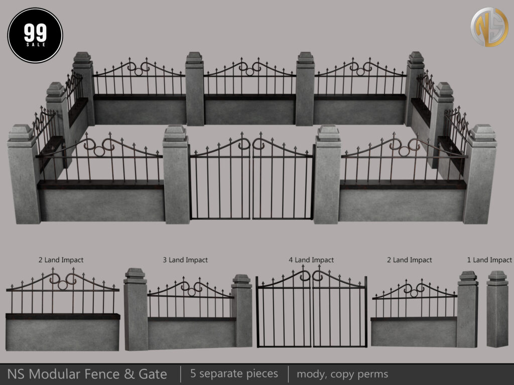 Modular Fence &amp; Gate	&lt;a href=&quot;http://maps.secondlife.com/secondlife/Magic%20Sky/192/135/2022&quot; target=&quot;_blank&quot;&gt;Teleport&lt;/a&gt;