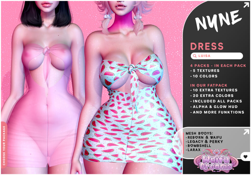 Luisa Dress - Legacy/MaitreyaX/Reborn/+mods	&lt;a href=&quot;http://maps.secondlife.com/secondlife/xLUMINOUS%20HALLWAYx/137/161/21&quot; target=&quot;_blank&quot;&gt;Teleport&lt;/a&gt;