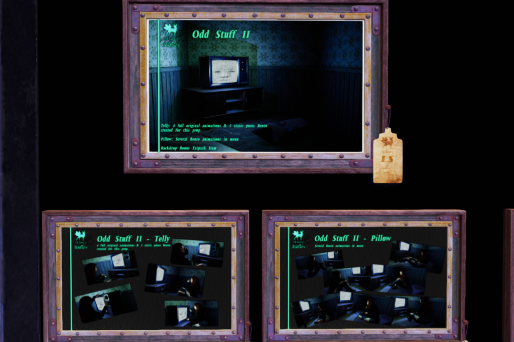 Odd Stuff II Telly &amp; Pillow, L$200-L$300 each/L$490 FP