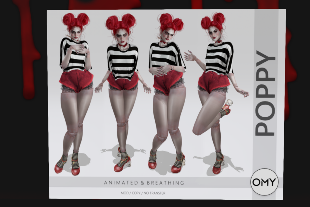 Poppy Poses	&lt;a href=&quot;http://maps.secondlife.com/secondlife/OMY/119/91/28&quot; target=&quot;_blank&quot;&gt;Teleport&lt;/a&gt;