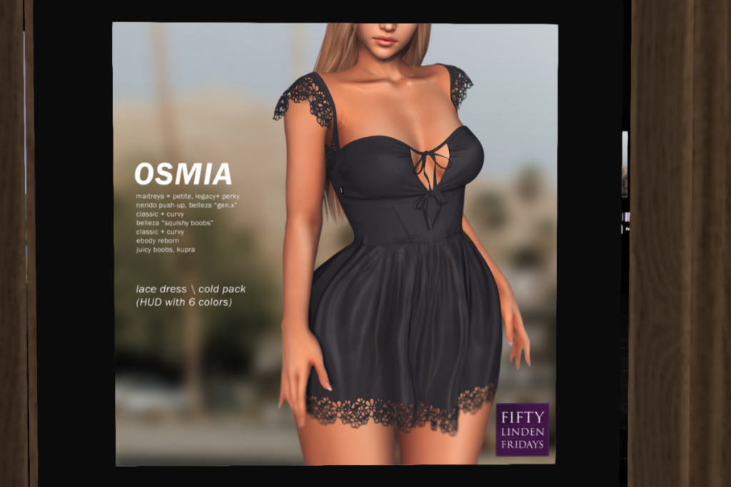 Marceline Lace Dress -  GenX/Inithium/Legacy/Maitreya/Reborn/+mods	&lt;a href=&quot;http://maps.secondlife.com/secondlife/OSMIA/123/140/23&quot; target=&quot;_blank&quot;&gt;Teleport&lt;/a&gt;