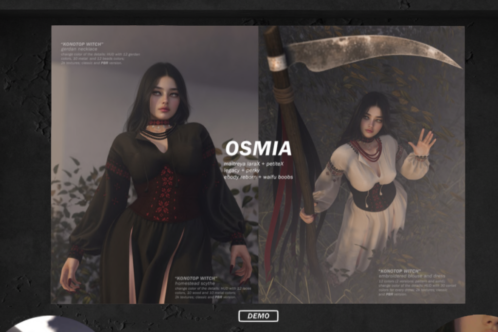 Konotop Witch Embroidered Blouse &amp; Dress - Legacy/MaitreyaX/Reborn/+mods, L$299 each/L$1399 each FP