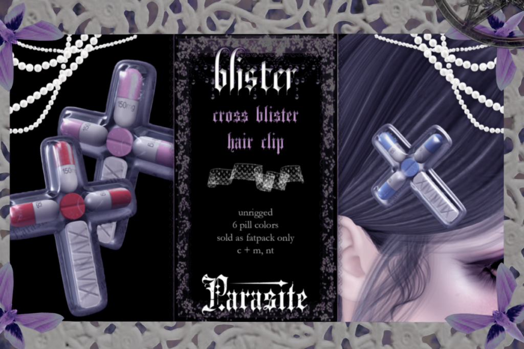 Cross Blister Hair Clip, L$150