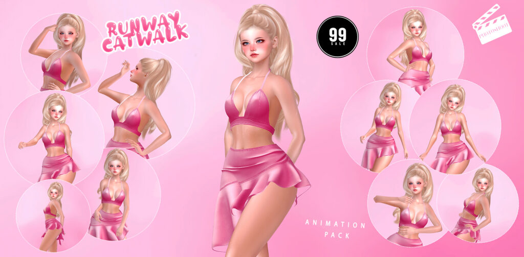 Runway Catwalk Animations	&lt;a href=&quot;http://maps.secondlife.com/secondlife/VELOUR/200/203/1965&quot; target=&quot;_blank&quot;&gt;Teleport&lt;/a&gt;