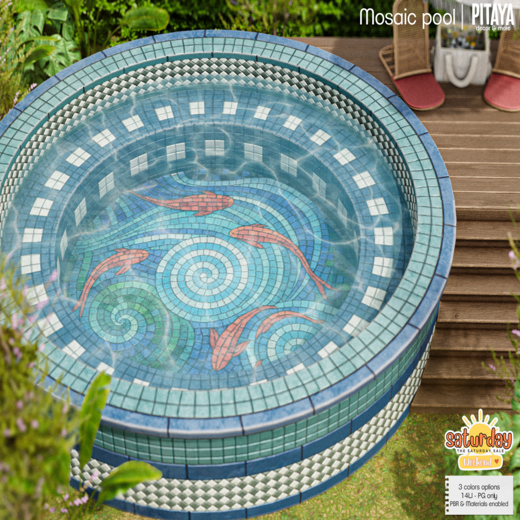 Mosaic pool	&lt;a href=&quot;http://maps.secondlife.com/secondlife/Atelier/42/84/20&quot; target=&quot;_blank&quot;&gt;Teleport&lt;/a&gt;