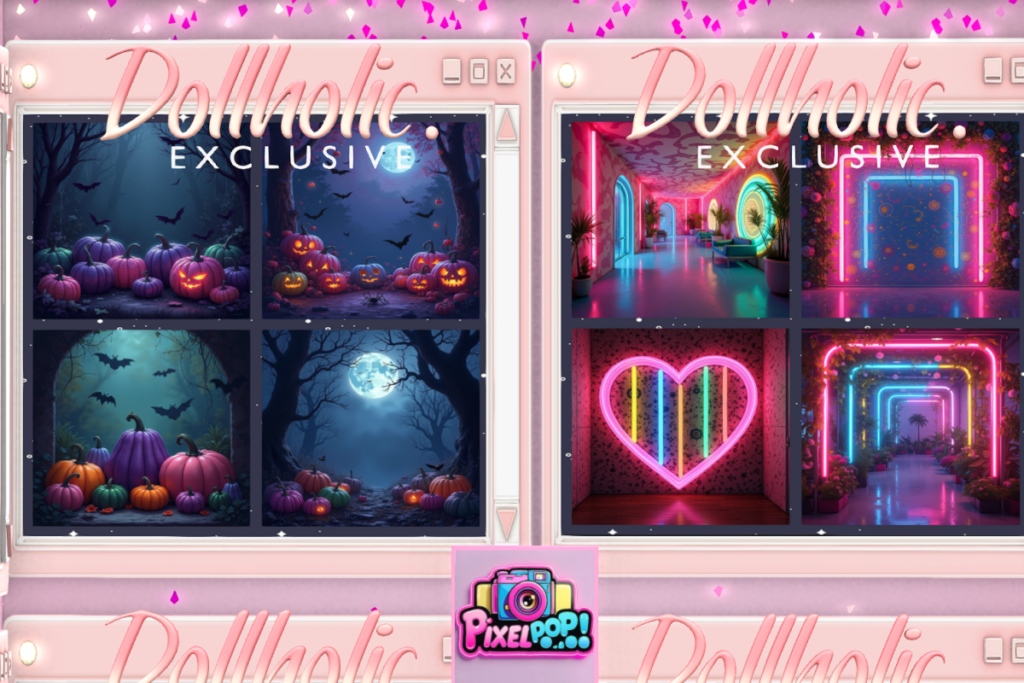 Pumpkins &amp; Neon Spaces Backdrops, L$99 each