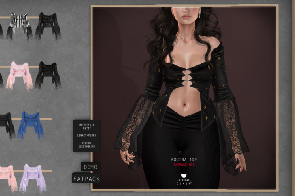 Noctra Top - Legacy/MaitreyaX/Reborn/+mods, L$257 each/L$1200 FP