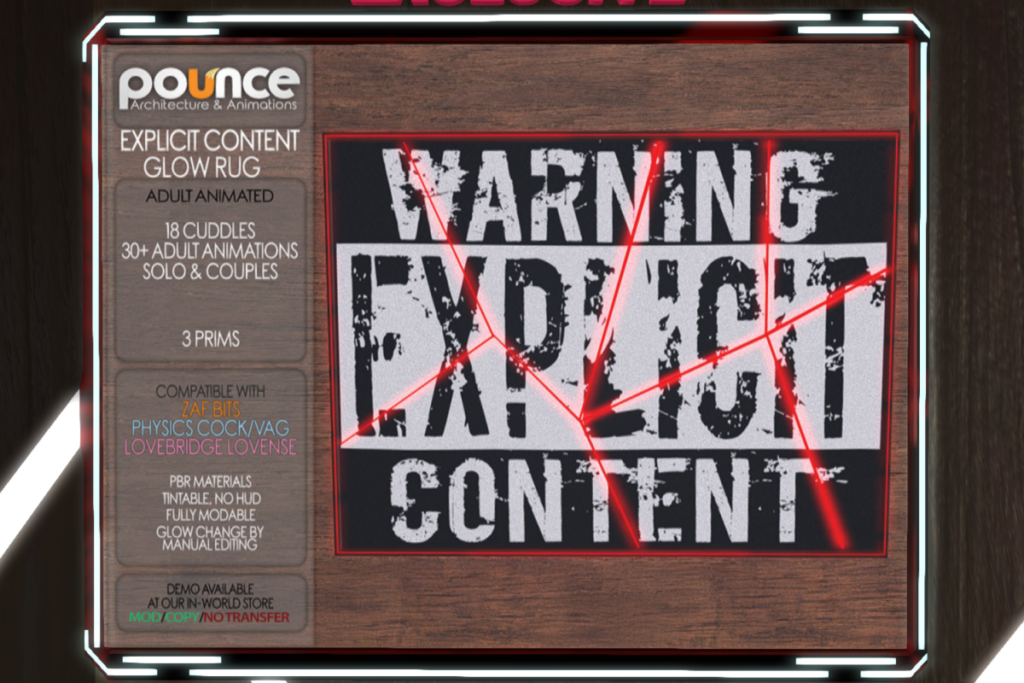 Explicit Content Glow Rug, L$600